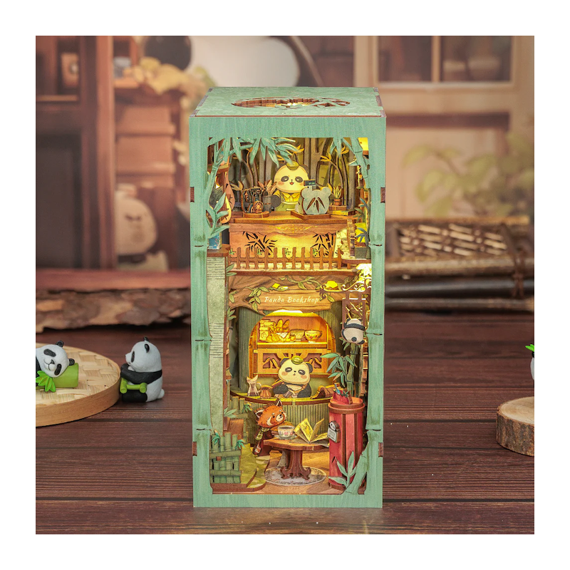 BOOK NOOK KIT - DIY - Librairie Panda - 244pc + Eclairage LED