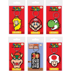 SUPER MARIO - Set de 12 Porte-clÃ©s en Caoutchou - 6 Assortiments