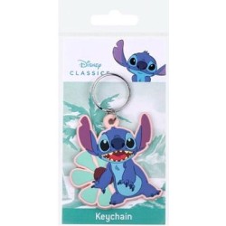 STITCH - Fleur HawaÃ¯an - Porte-clÃ©s en Caoutchou
