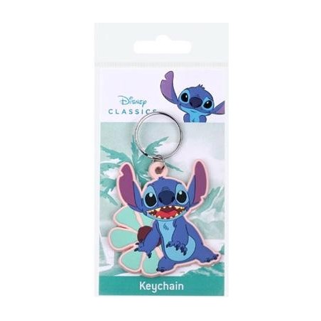 STITCH - HawaÃ¯an Flower - Rubber Keychain