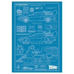RETOUR VERS LE FUTUR - Blueprint - Art Print Edition LimitÃ©e