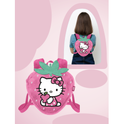 HELLO KITTY - Fraise - Mini Sac Ã  Dos Fourrure '25x22x12cm'