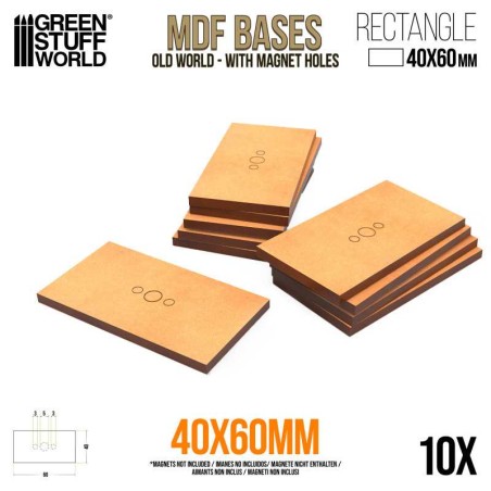 SOCLES RECTANGULAIRES OLD WORLD 40X60MM EN MDF