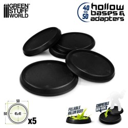 Socles en plastique noir avec CREUX - Rond 50mm