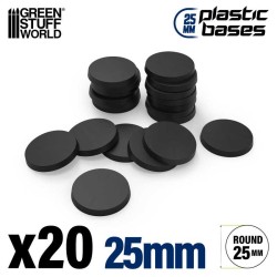 Socles Plastiques ROND 25mm Noir