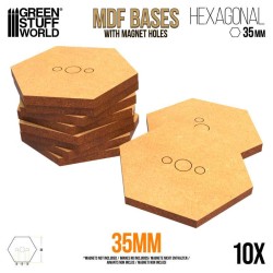 Socles HEXAGONALE 35 mm en MDF bois