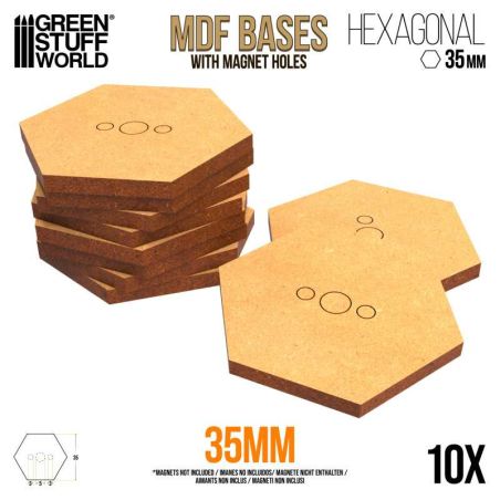 Socles HEXAGONALE 35 mm en MDF bois
