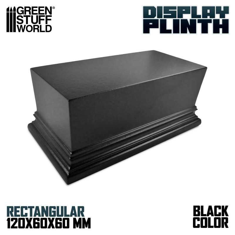 Socle Rectangulaire Ouvragé 12x6cm - Noir