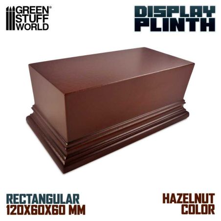 Socle Rectangulaire Ouvragé 12x6cm - Brun Noisette