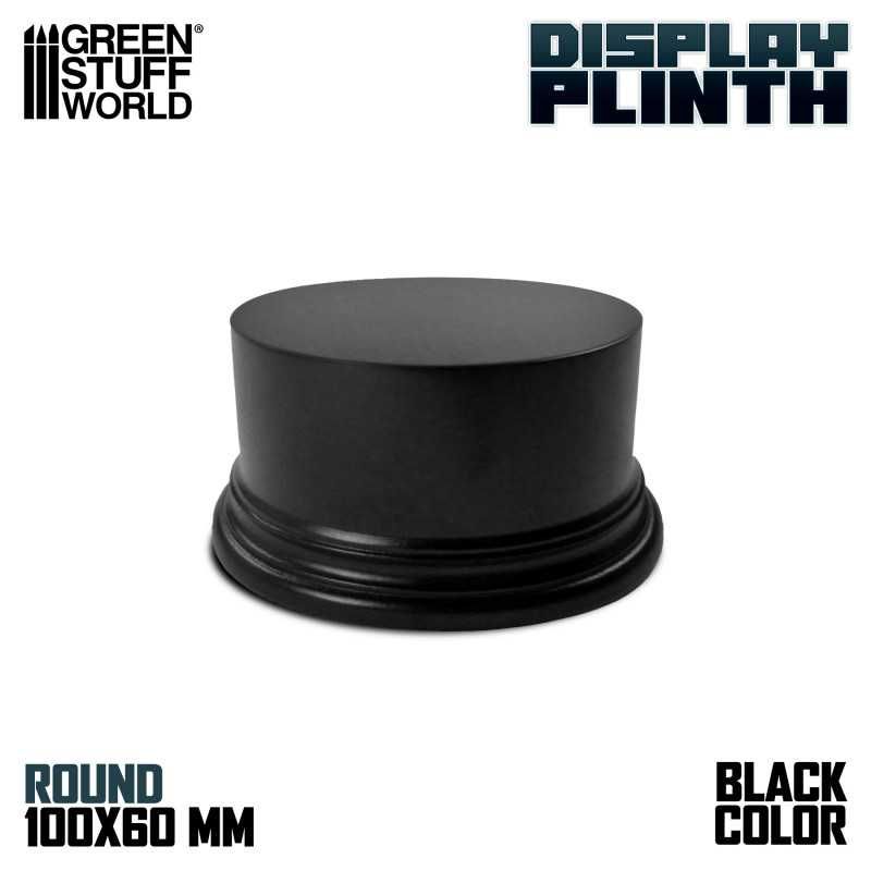 Socle Cylindre Ouvragé 10cm - Noir