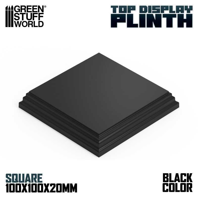 Socle Carré Ouvragé 10x10cm - Noir