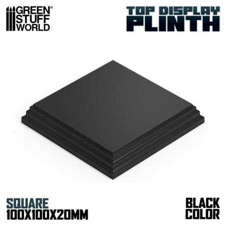Socle Carré Ouvragé 10x10cm - Noir