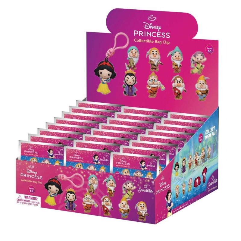 SNOW WHITE - Series 66 - 3D Foam Bag Clip (Display 24 Pcs) 