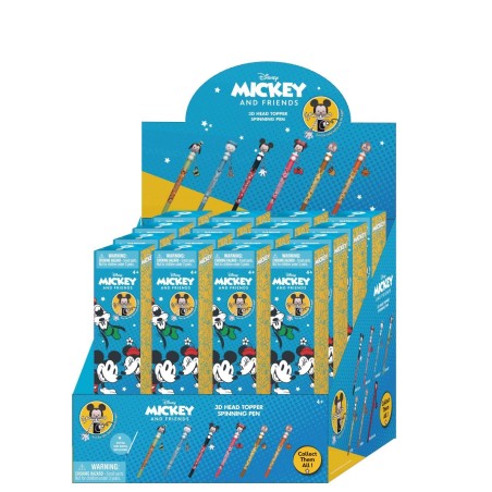 MICKEY AND FRIENDS -3D Head Topper Spinning Pen (Display of 16 pieces) 