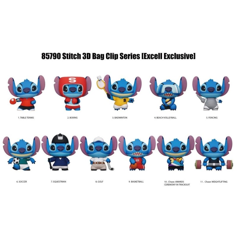 STITCH SPORT - Series 1 - 3D Foam Bag Clip (Display 24 Pcs) 
