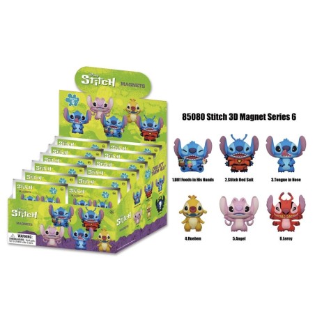 STITCH - Serie 6 - 3D Foam Magnets in blind bags (Display 12 Pcs) 