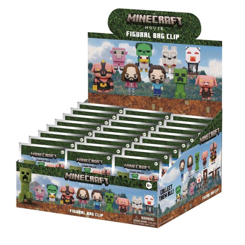 MINECRAFT MOVIE - Series 1 - 3D Foam Bag Clip (Display 24 Pcs) 