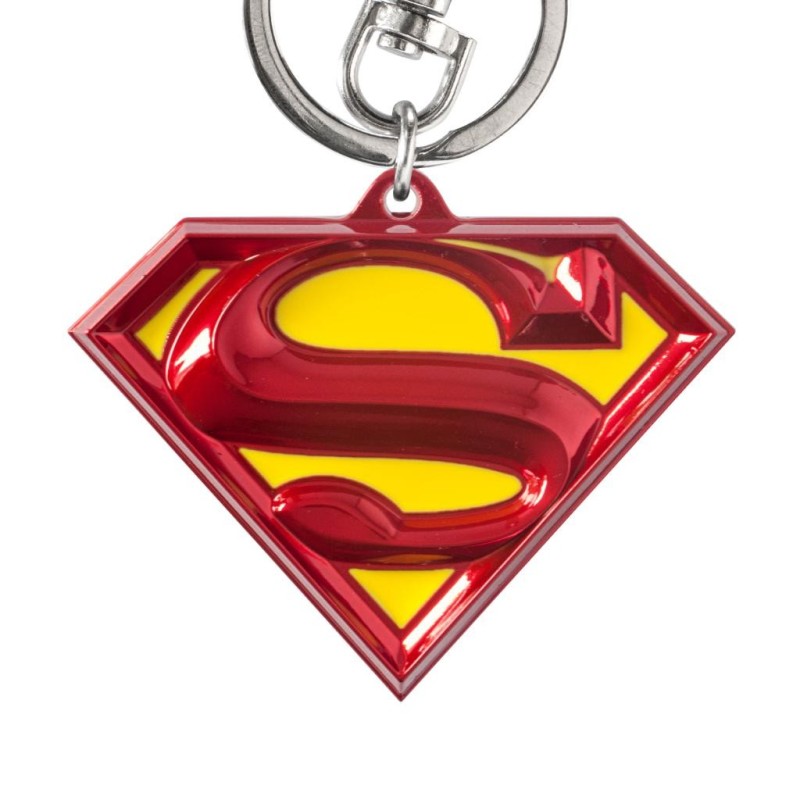 SUPERMAN - Logo Colored - Pewter Keychain 