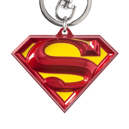 SUPERMAN - Logo Colored - Pewter Keychain 