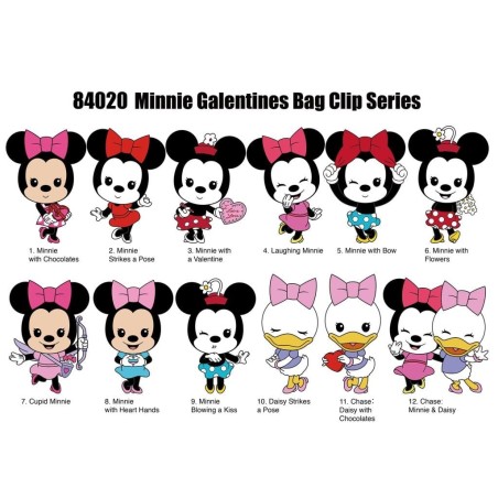 MINNIE - Series 1- 3D Foam Bag Clip (Display 24 Pcs) 