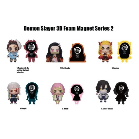 DEMON SLAYER - Serie 2 -3D Foam Magnets in blind bags (Display 12 Pcs) 