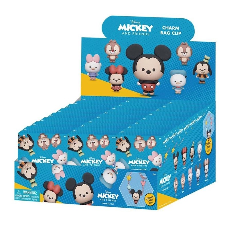 DISNEY - Mickey & Friends - Charm Bag Clip (Display 24 Pcs) 