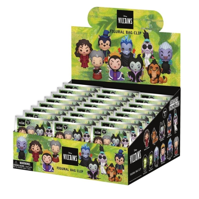 DISNEY VILLAINS - Series 3 - 3D Foam Bag Clip (Display 24 Pcs) 