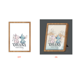 STITCH & ANGEL - Ohana means Family - Cadre Lumineux