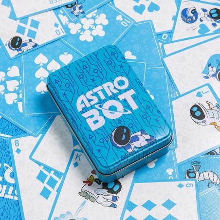 ASTROBOT - Cartes à Jouer dans une Boite en Métal
