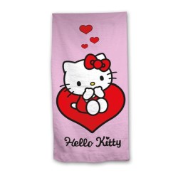 HELLO KITTY - Coeur - Serviette de Plage 70x140cm 