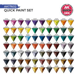 QUICK PAINT SET 72 QUICK GEN COLORS  (2 BRUSHES) 2
