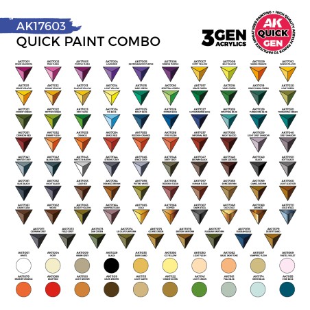 QUICK PAINT COMBO SET 100 COLORS (80 QUICK GEN+20 ACRYLIC 3GEN+3 BRUSH
