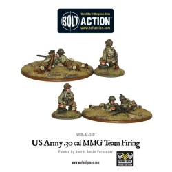 US Army 30 Cal MMG Team Firing 