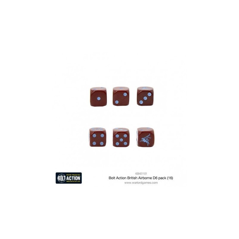British Airborne D6 Dice (16) 
