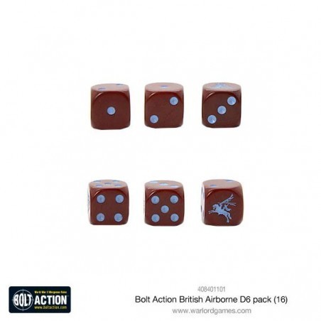 British Airborne D6 Dice (16) 