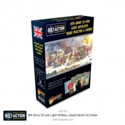 8th Army 25 Pounder Light Artillery, Quad Tractor & Limber 