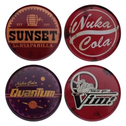 FALLOUT - 4 Dessous de Verres Gravés en Métal 