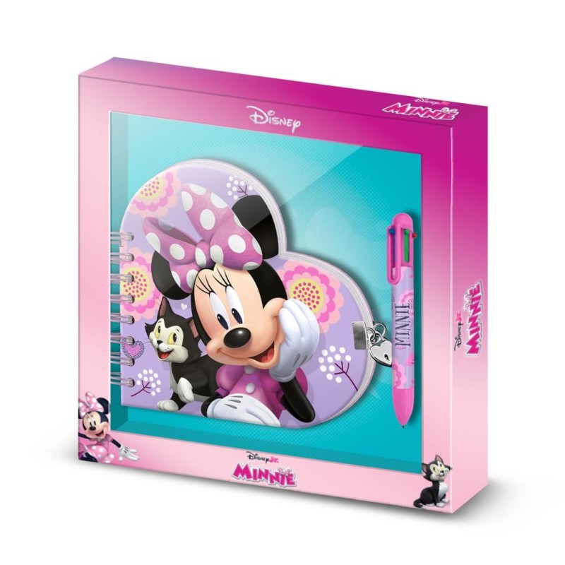 MINNIE - Coeur - Gift Box - Journal Intime + Stylo 