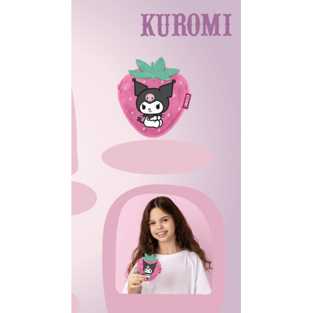 KUROMI - Fraise - Porte-Monnaie Fourrure '12x11x2cm' 