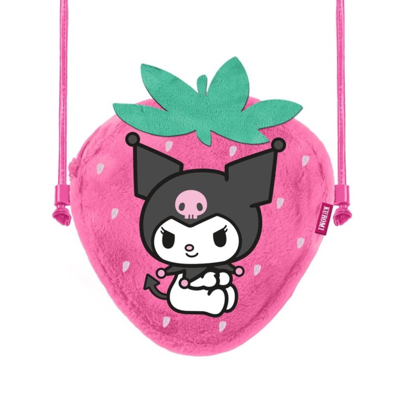 KUROMI - Fraise - Mini Sac à Bandoulière Fourrure '20x15x6cm' 