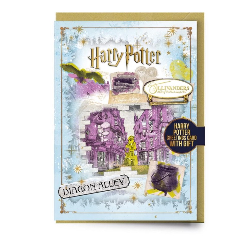 HARRY POTTER - Enseigne Olivanders - Carte de Voeux avec Pin's 