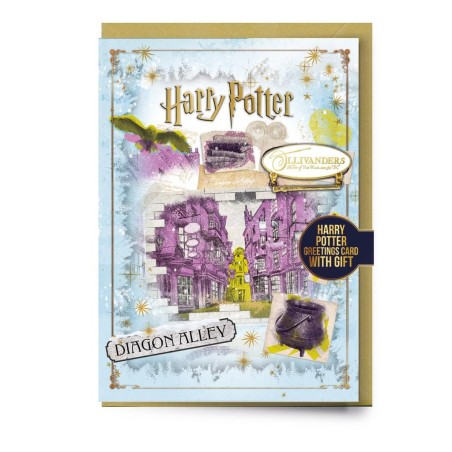 HARRY POTTER - Enseigne Olivanders - Carte de Voeux avec Pin's 