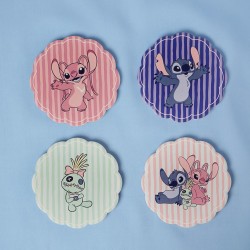 STITCH & ANGEL & SCRUMP - Set of 4 Ceramic Coasters 2