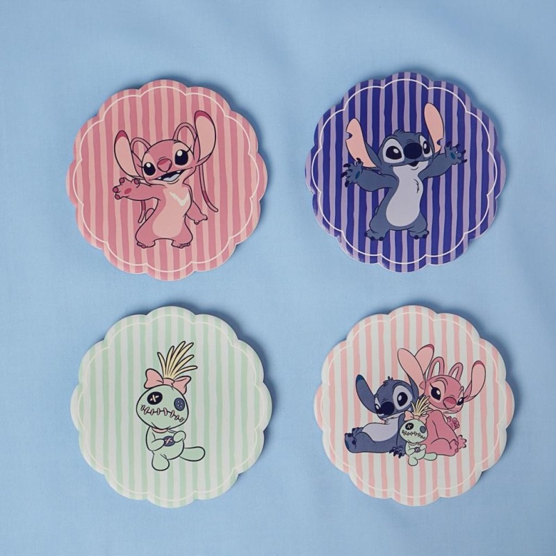 STITCH & ANGEL & SCRUMP - Set of 4 Ceramic Coasters 