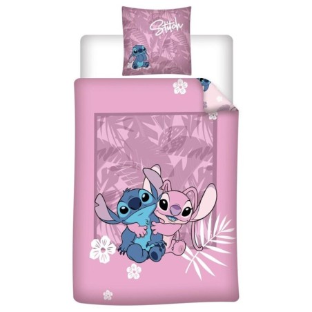 LILO & STITCH - Parure de lit 140x200cm + 65x65cm - Stitch & Angel 