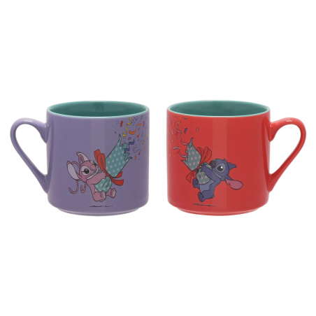STITCH & ANGEL - Merry Everything - Set de 2 Mugs Colorés 