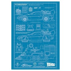 RETOUR VERS LE FUTUR - Blueprint - Art Print Edition LimitÃ©e 2