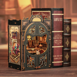 BOOK NOOK KIT - DIY - Count Cat's Study - 108pc + LED Light 2