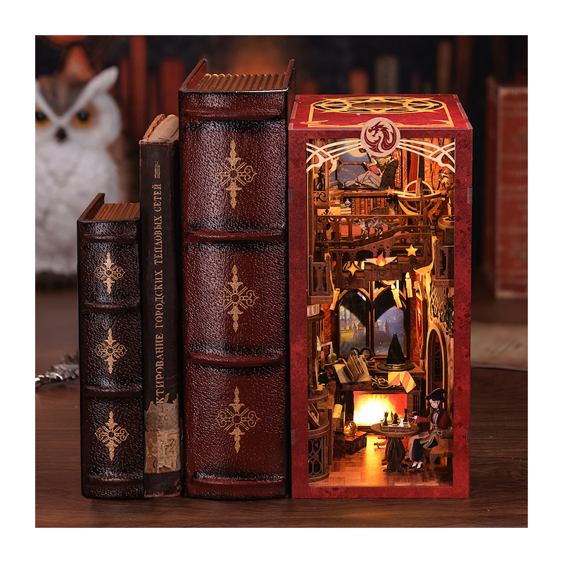 BOOK NOOK KIT - DIY - Salle Commune Flâme - 226pc + Eclairage LED 