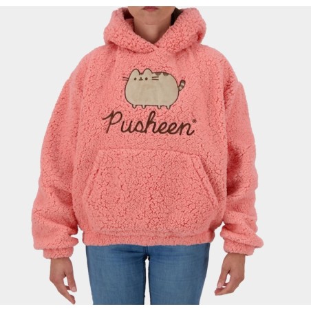 PUSHEEN - Pull à Capuche Teddy pour Femme (S) 